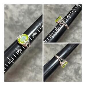 Vintage Nataliya V Collister NVC Green Peridot Crystal Ring Size 9